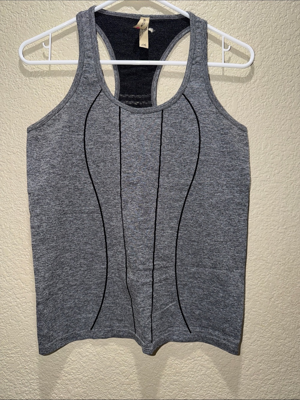 Women’s Gray Racerback Tank with Contour Stitching